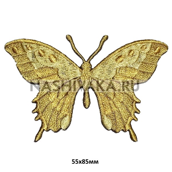 Нашивка Бабочка светло-коричневая (212199), 55х85мм