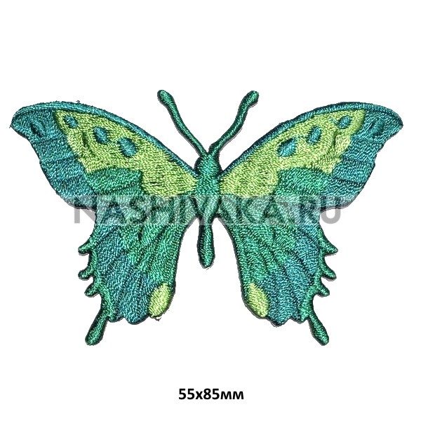 Нашивка Бабочка зеленая (212200), 55х85мм