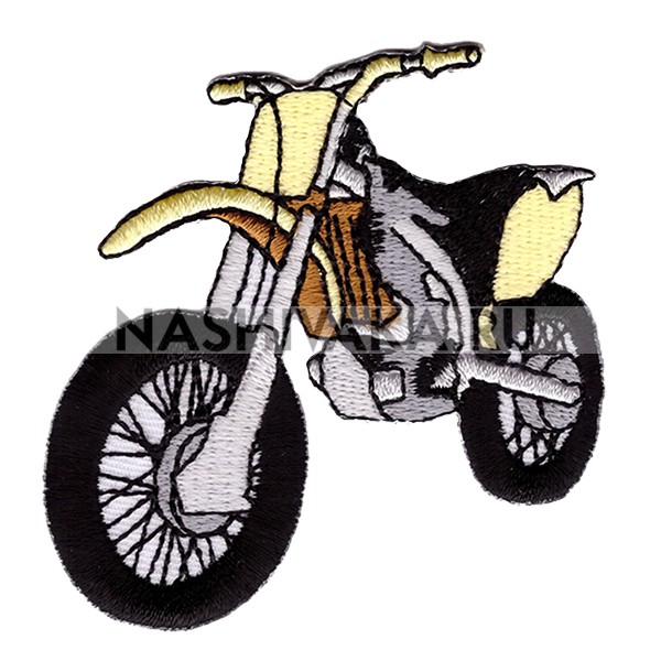 Нашивка Мотоцикл желтый (201603), 60х70мм