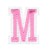 Нашивка Буква "M" розовая (202271), 45х32мм