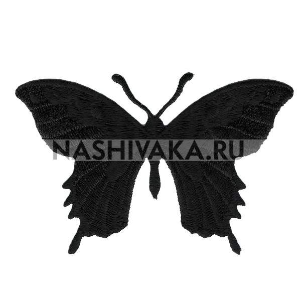 Нашивка Бабочка черная (202570), 50х80мм