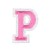 Нашивка Буква "P" розовая (202274), 45х32мм