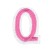Нашивка Буква "Q" розовая (202275), 45х32мм