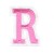 Нашивка Буква "R" розовая (202276), 45х32мм