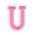 Нашивка Буква "U" розовая (202279), 45х32мм