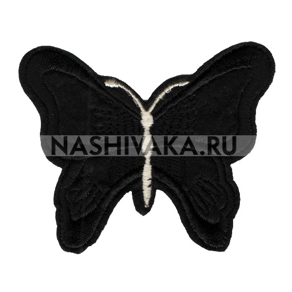 Нашивка Бабочка чёрная (200779), 56х70мм