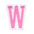 Нашивка Буква "W" розовая (202281), 45х32мм