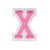 Нашивка Буква "X" розовая (202282), 45х32мм