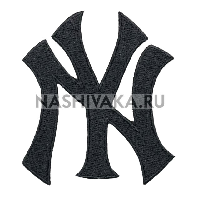 Нашивка New York Yankees черная (200883), 80х70мм