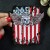Нашивка Череп с крыльями на флаге США (201233), 100х85мм
