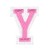 Нашивка Буква "Y" розовая (202283), 45х32мм